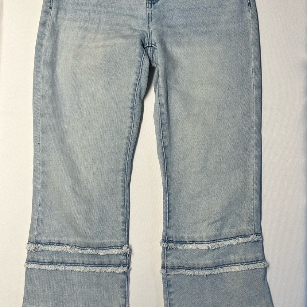 Liverpool Light Blue Frayed Hem Women's Flare Jeans